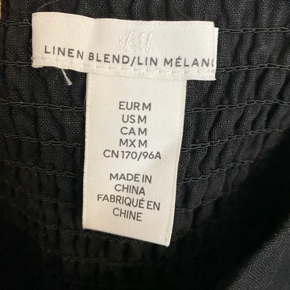 H&M black linen dress, size M - Picture 7 of 8